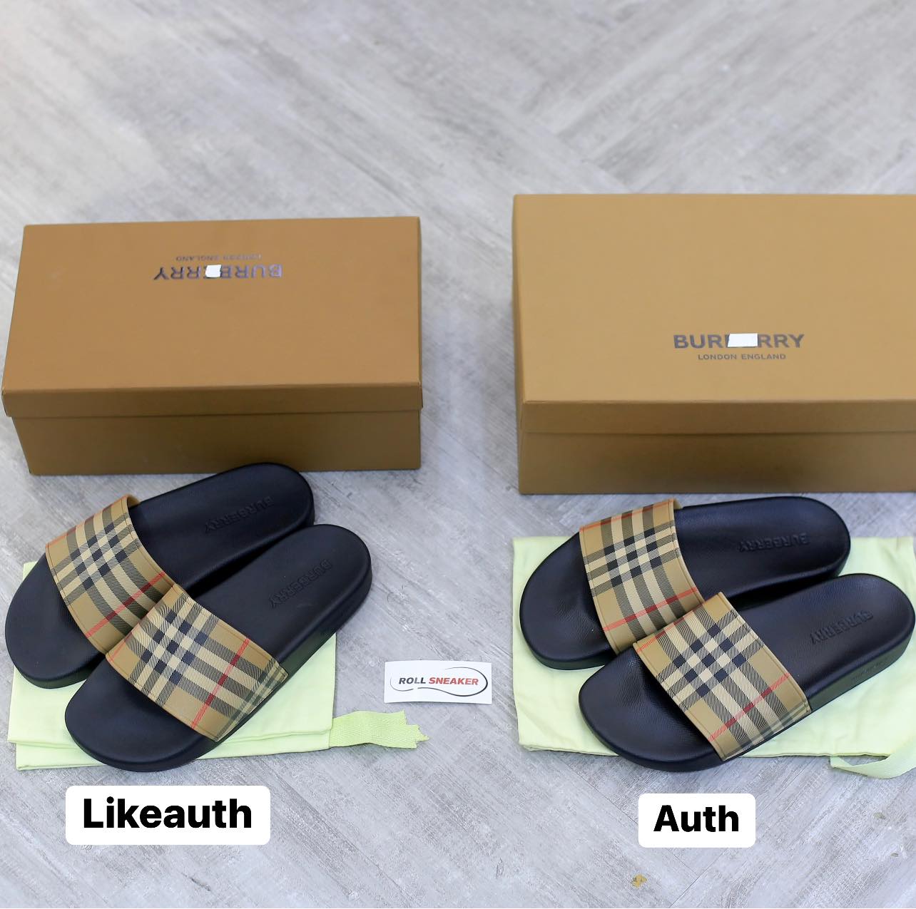 phân biệt dép burberry