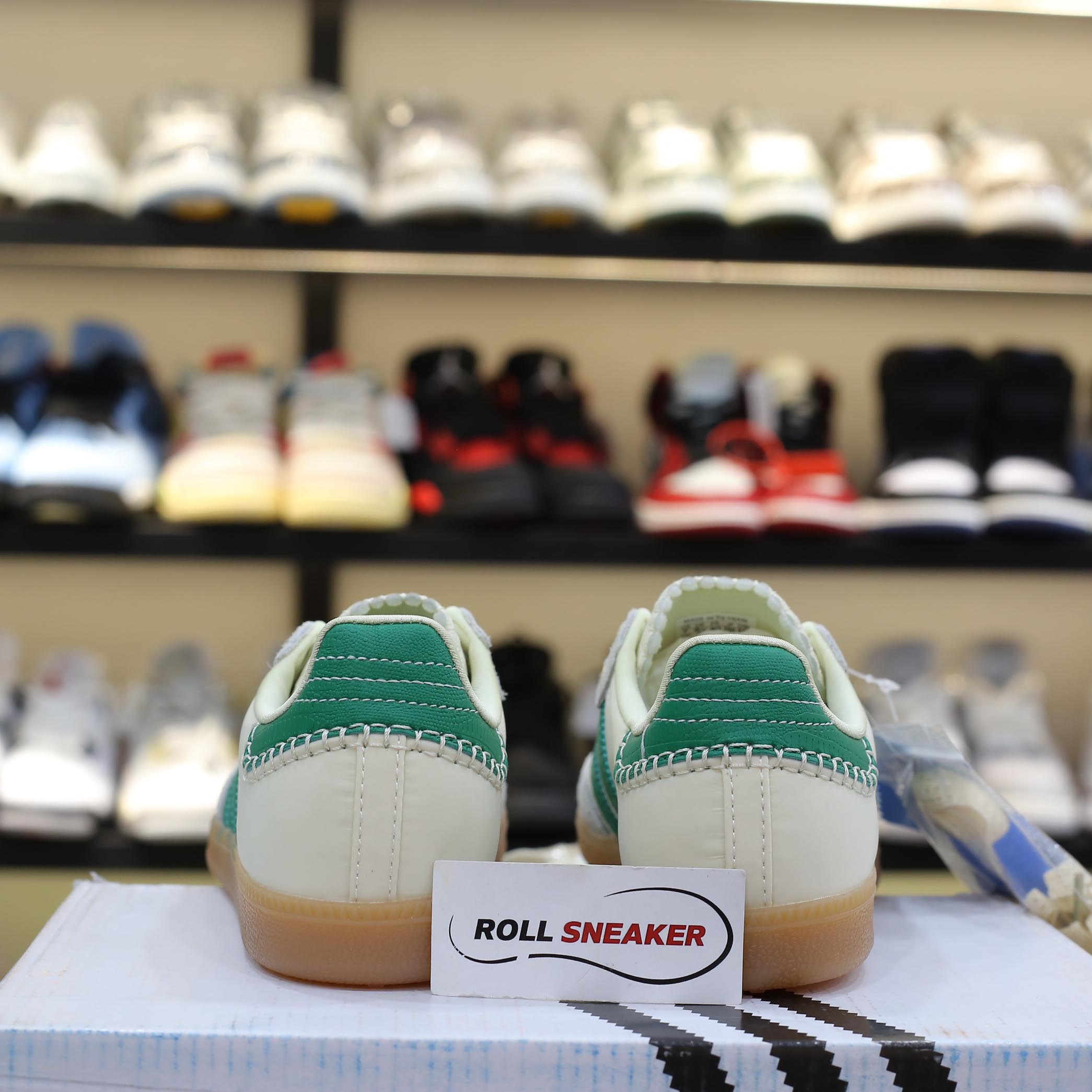 Giày Adidas Samba Wales Bonner Cream Green Men's Best Quality