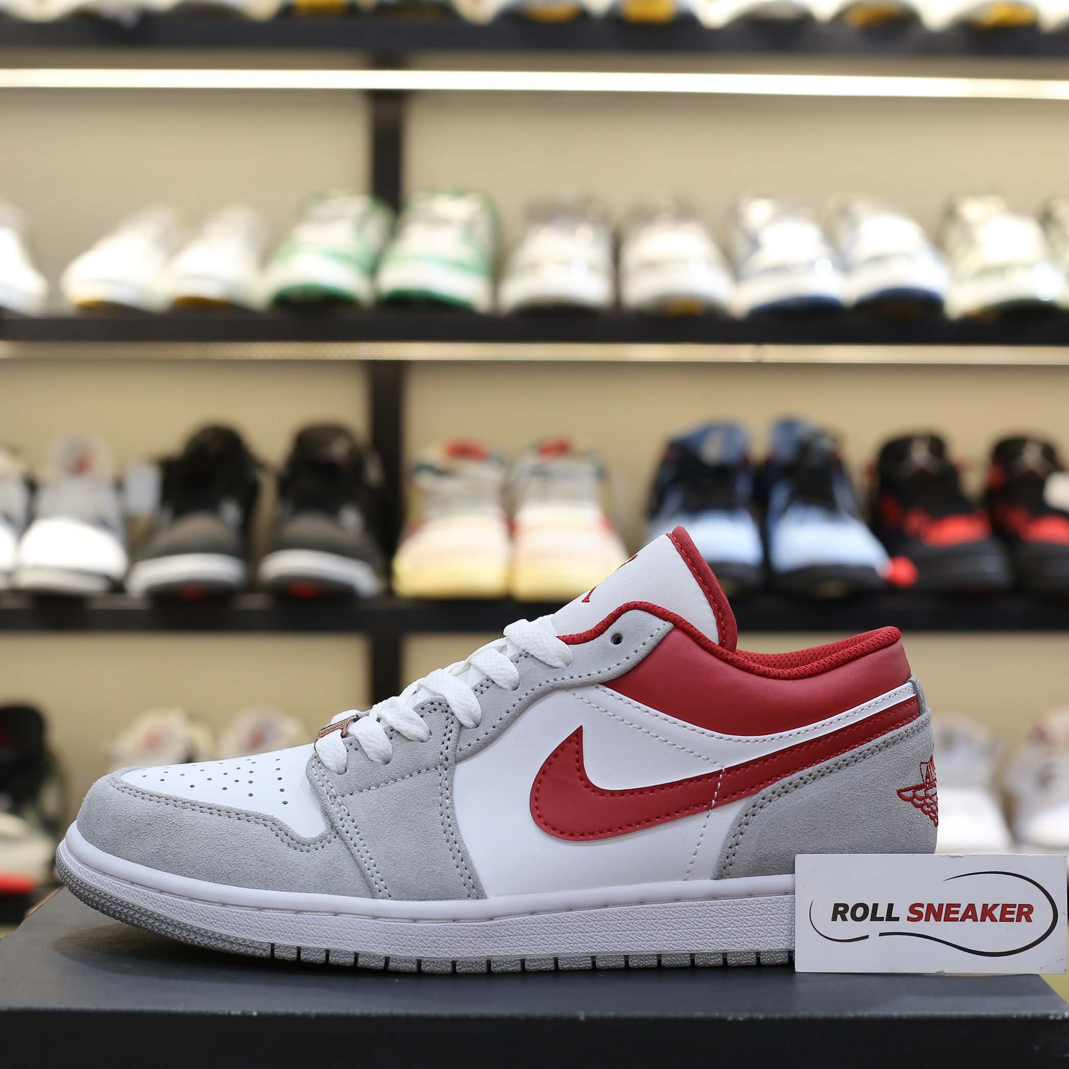 Giày Air Jordan 1 Low SE ‘Light Smoke Grey Gym Red’ Best Quality