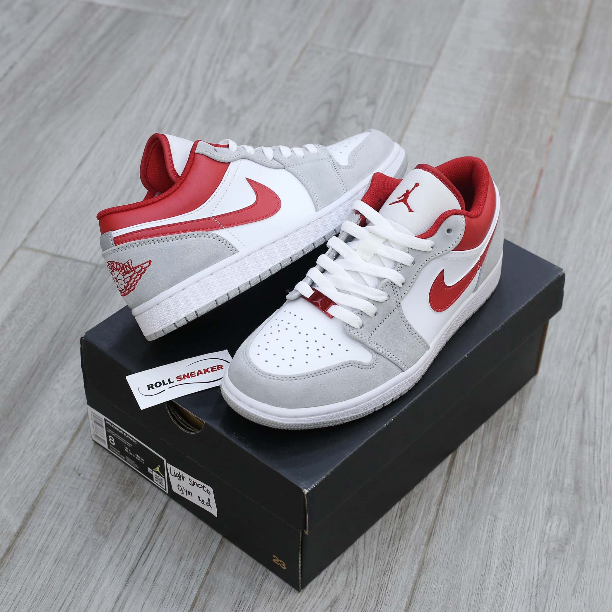 Giày Air Jordan 1 Low SE ‘Light Smoke Grey Gym Red’ Best Quality