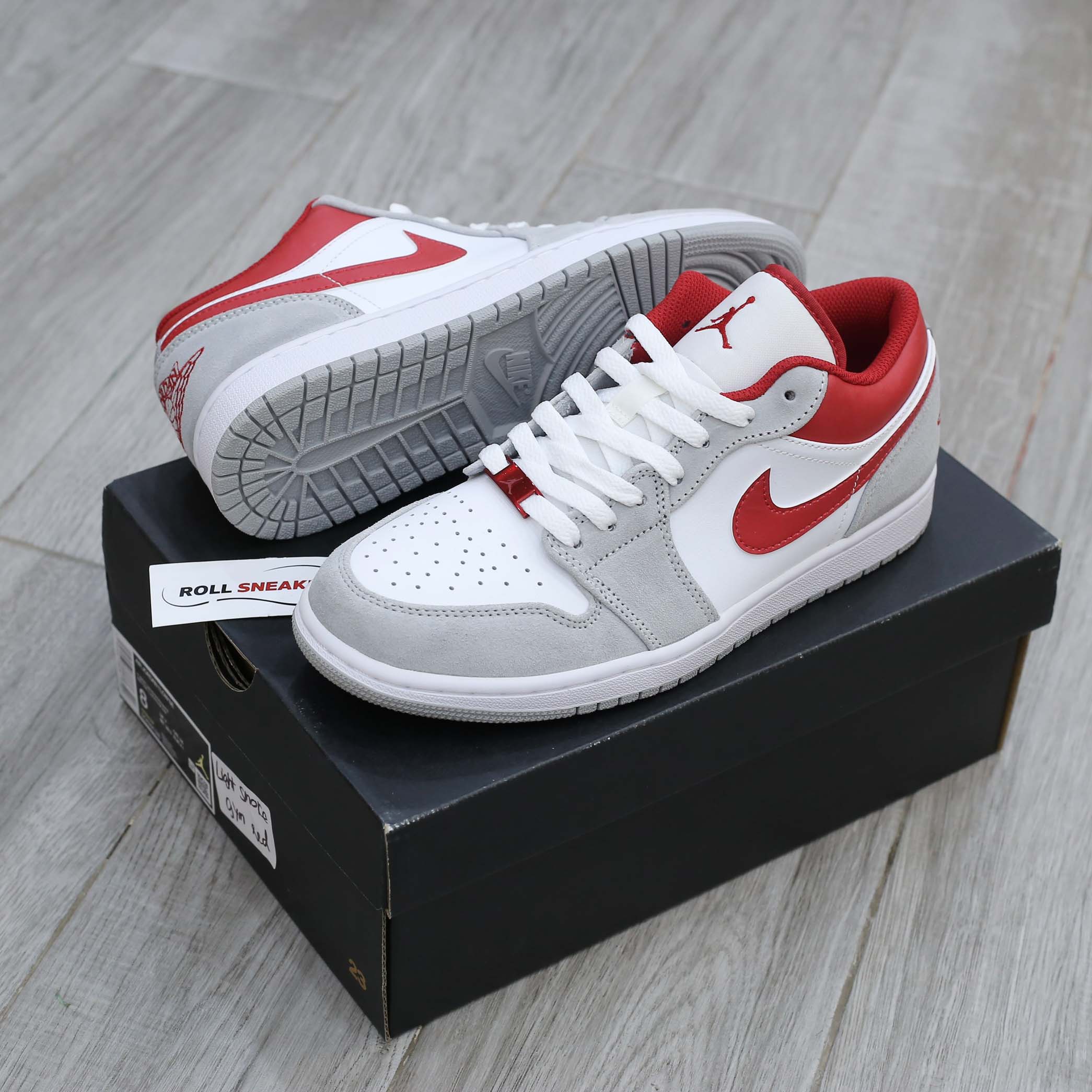 Giày Air Jordan 1 Low SE ‘Light Smoke Grey Gym Red’ Best Quality