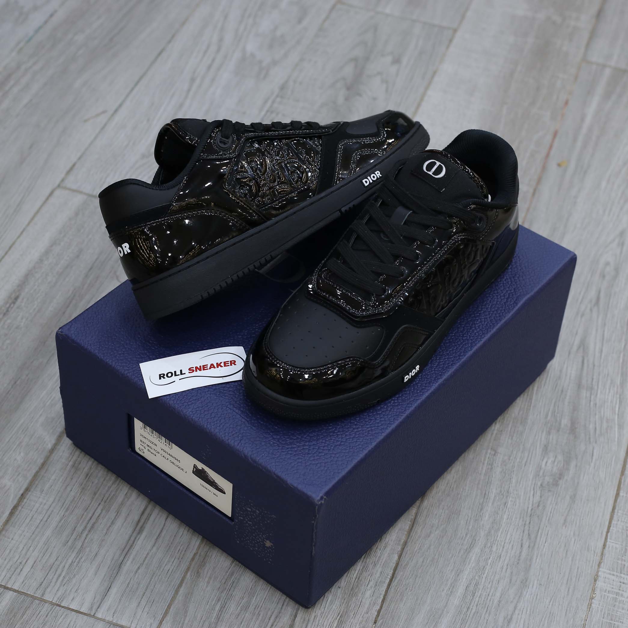 Giày Dior B27 Black Patent Calfskin Dior Oblique Gravity Leather Best Quality