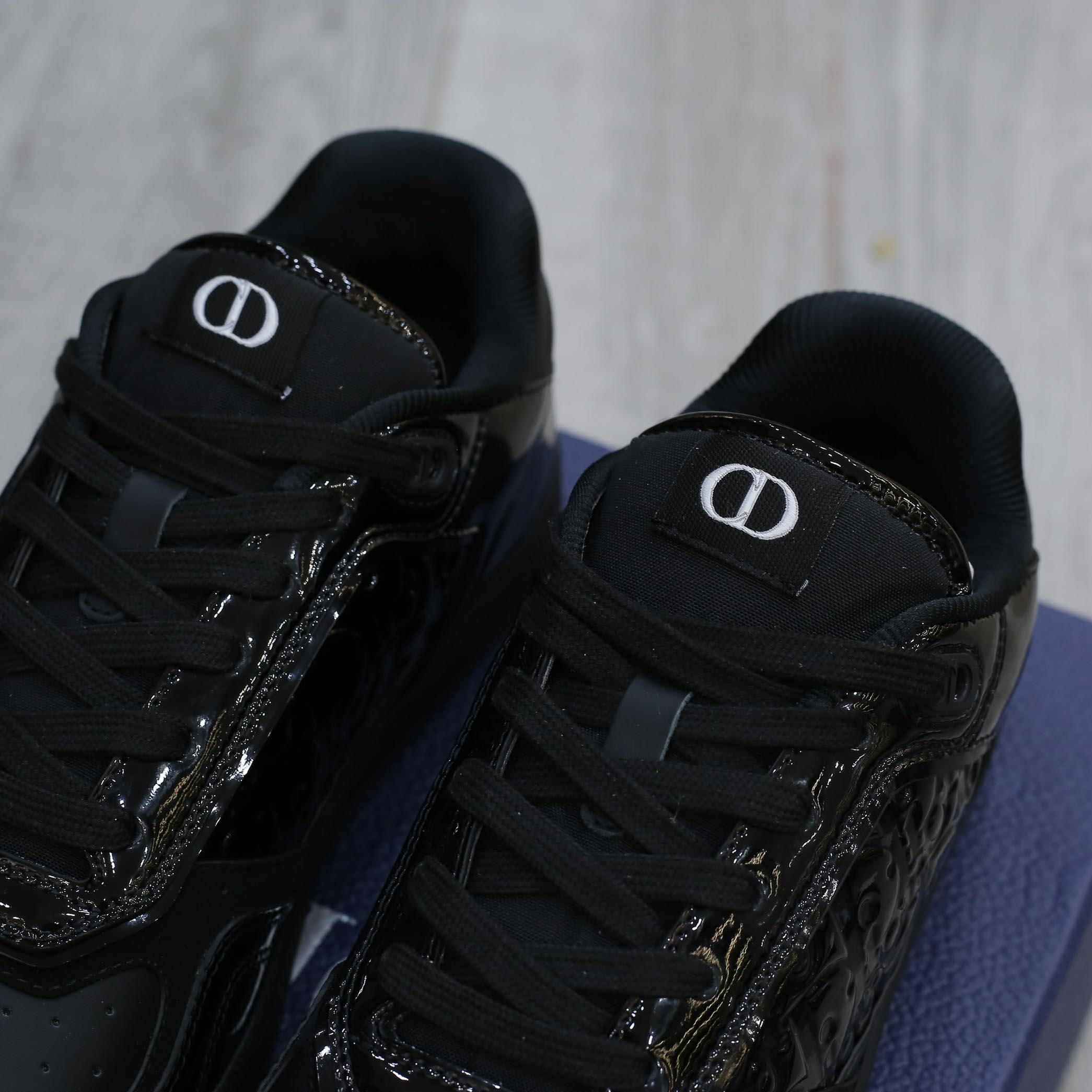 Giày Dior B27 Black Patent Calfskin Dior Oblique Gravity Leather Best Quality