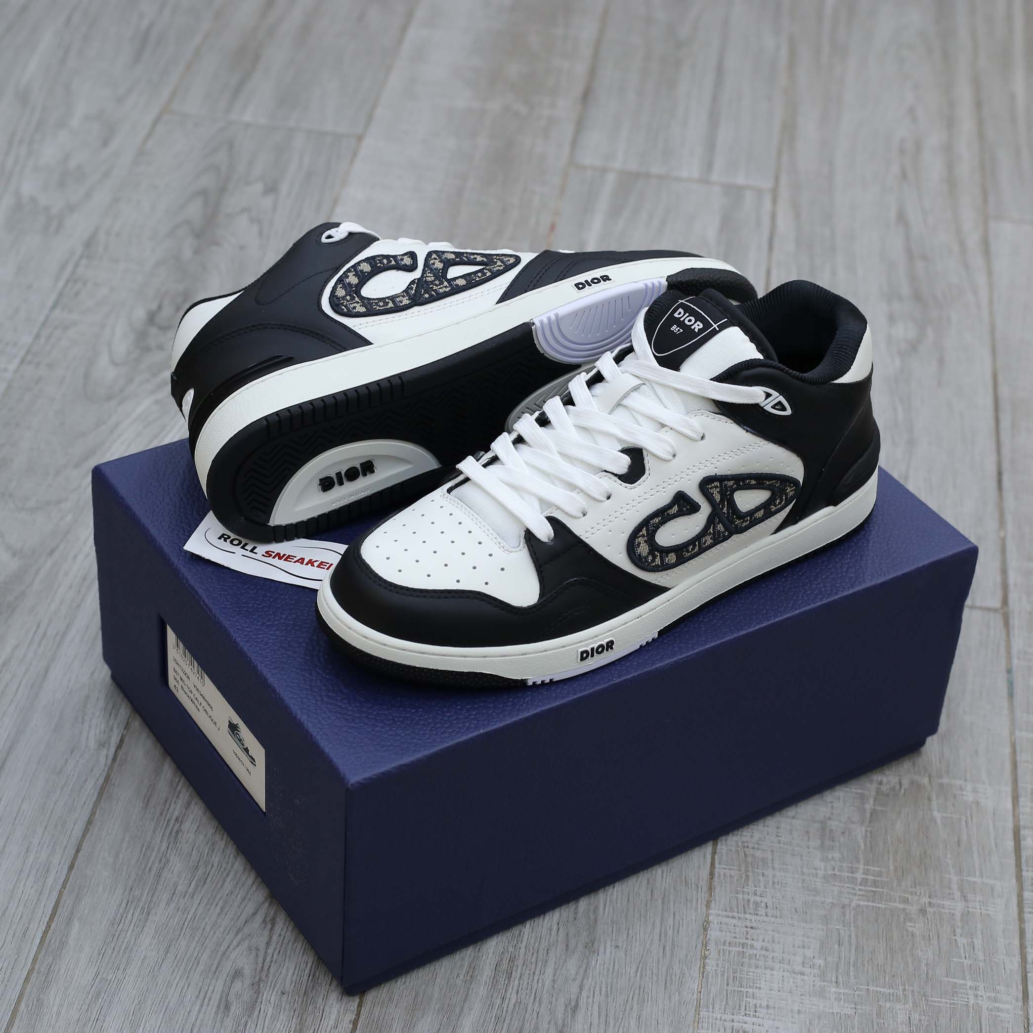 Giày Dior B57 Mid Black and White Dior Oblique Jacquard Like Auth