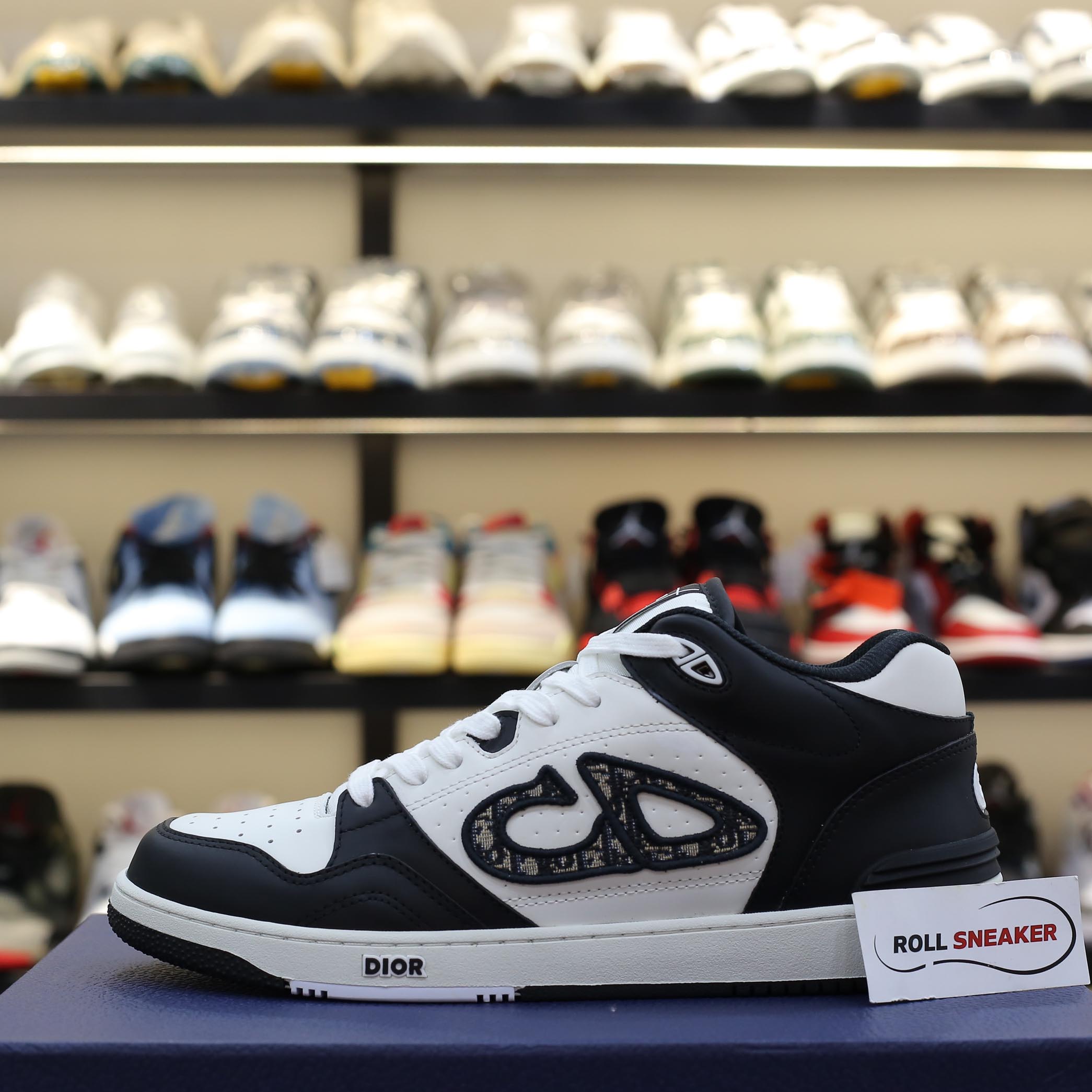 Giày Dior B57 Mid Black and White Dior Oblique Jacquard Like Auth