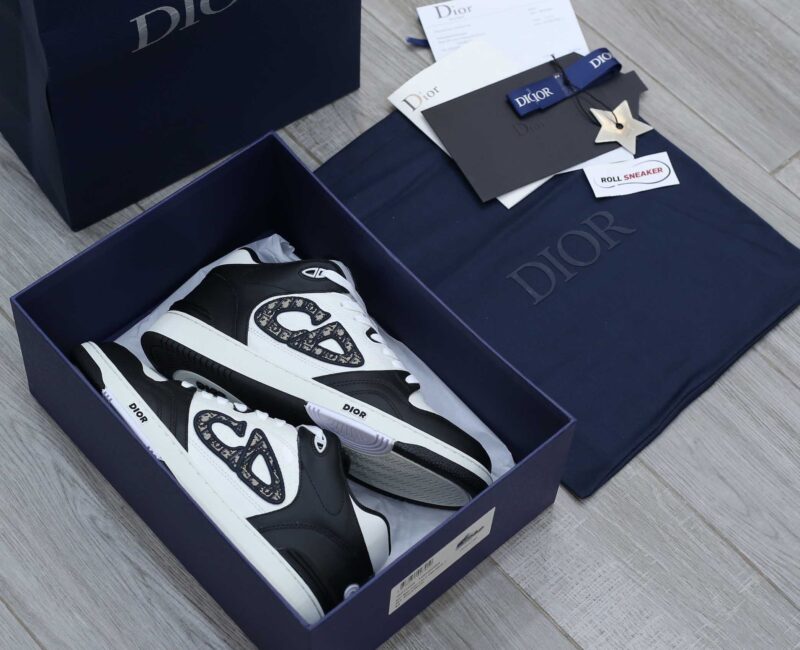 Giày Dior B57 Mid Black and White Dior Oblique Jacquard Like Auth