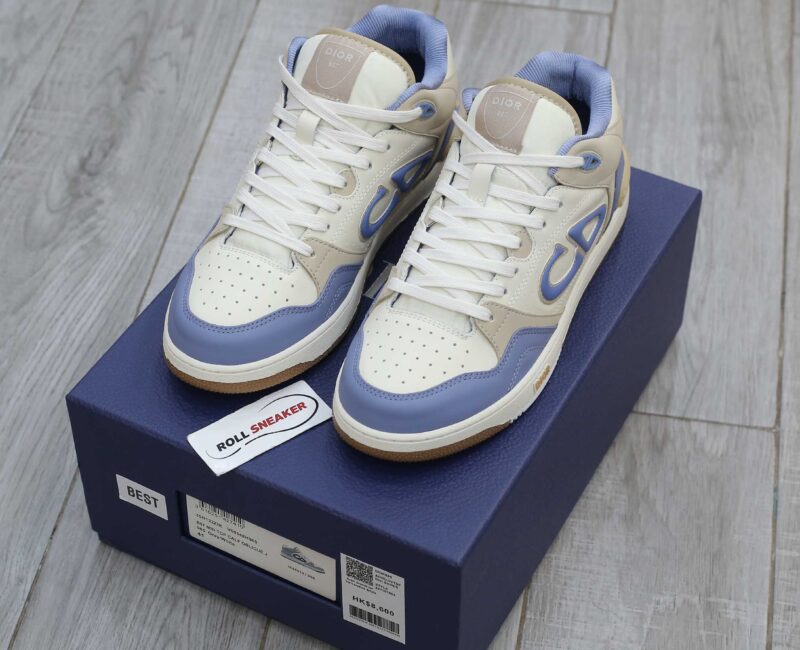 Giày Dior B57 Mid Blue Cream and Beige Suede Like Auth