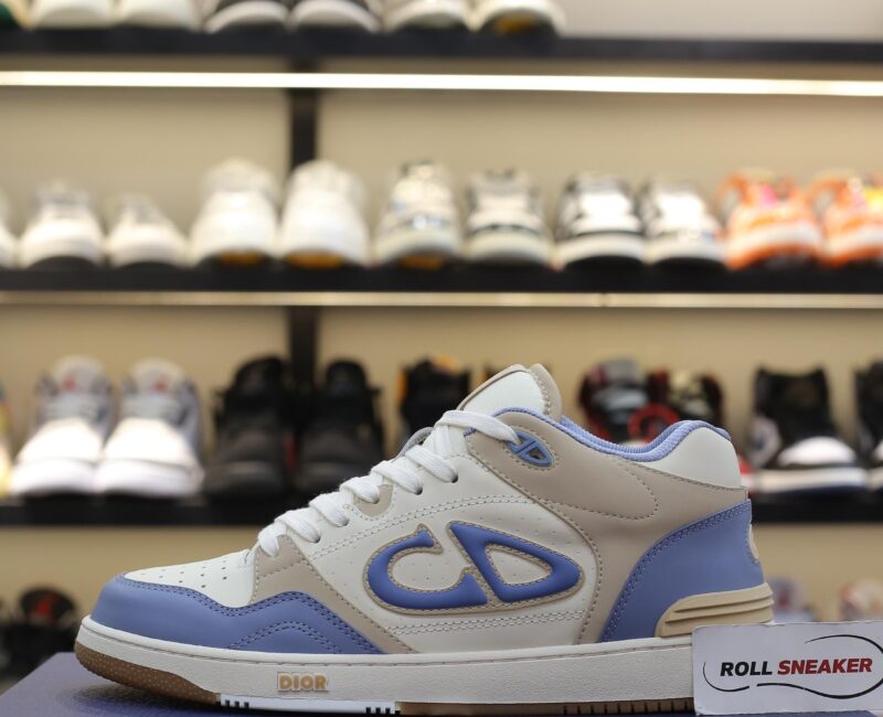Giày Dior B57 Mid Blue Cream and Beige Suede Like Auth