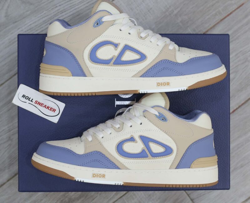 Giày Dior B57 Mid Blue Cream and Beige Suede Like Auth