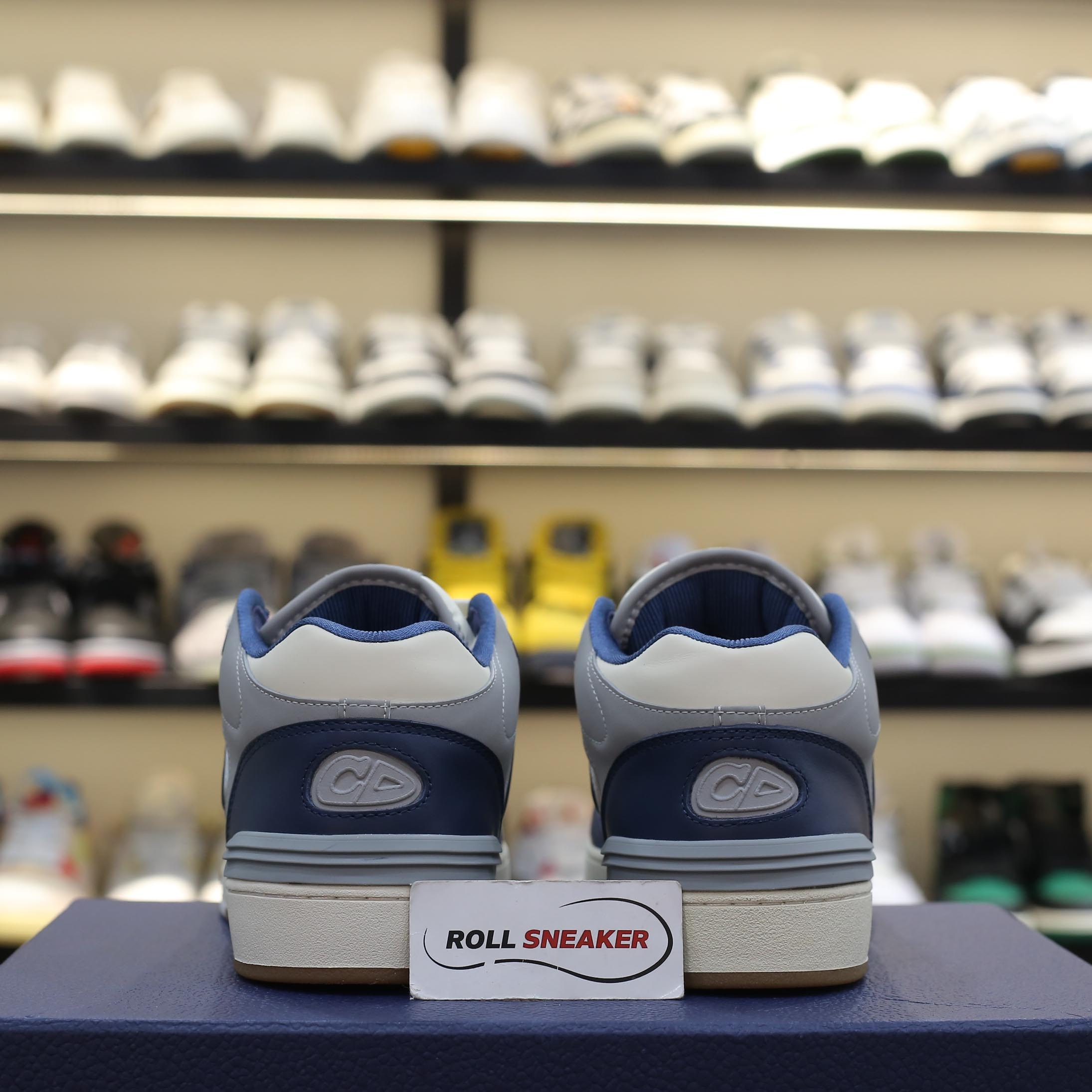 Giày Dior B57 Mid Navy Blue and Cream and Gray Suede Best Quality