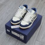 Giày Dior B57 Mid Navy Blue and Cream and Gray Suede Best Quality