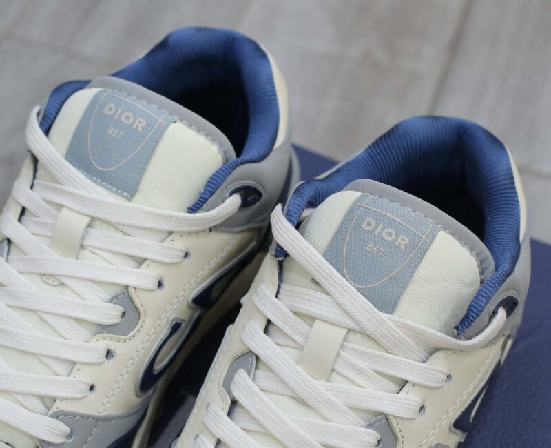 Giày Dior B57 Mid Navy Blue and Cream and Gray Suede Best Quality