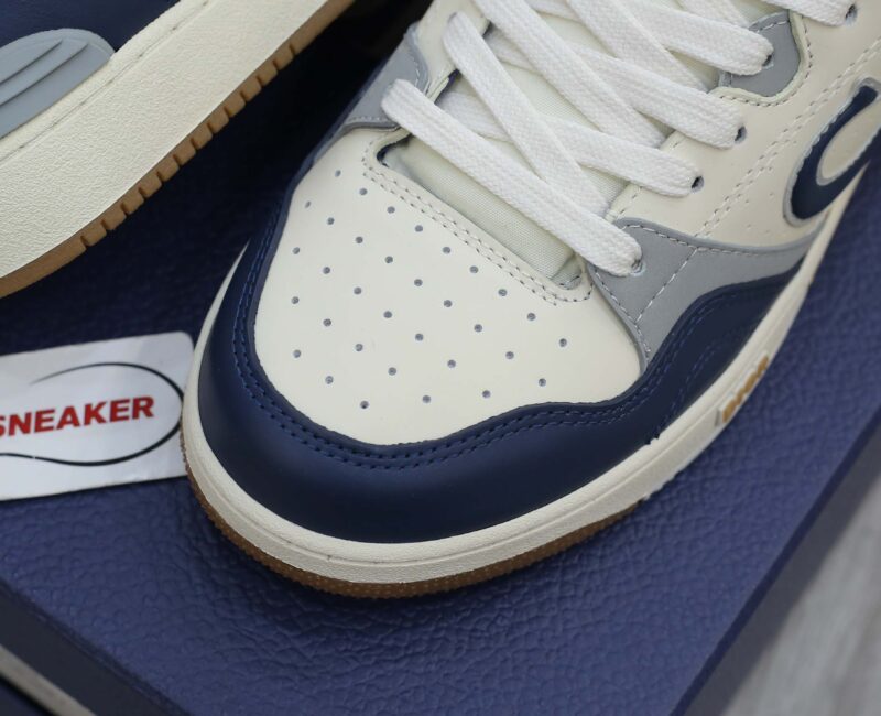 Giày Dior B57 Mid Navy Blue and Cream and Gray Suede Best Quality