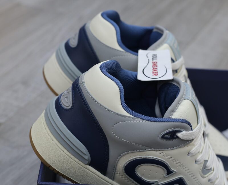 Giày Dior B57 Mid Navy Blue and Cream and Gray Suede Best Quality