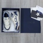 Giày Dior B57 Mid Navy Blue and Cream and Gray Suede Best Quality