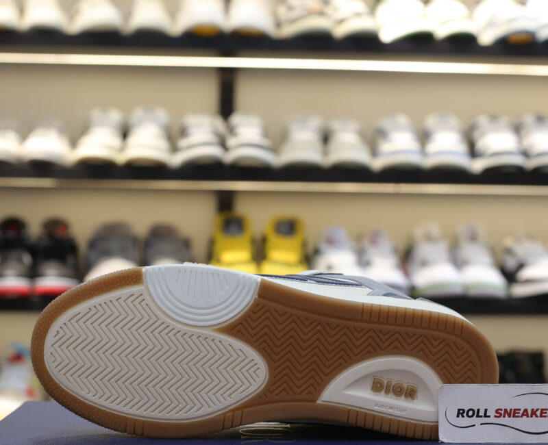 Giày Dior B57 Mid Navy Blue and Cream and Gray Suede Best Quality