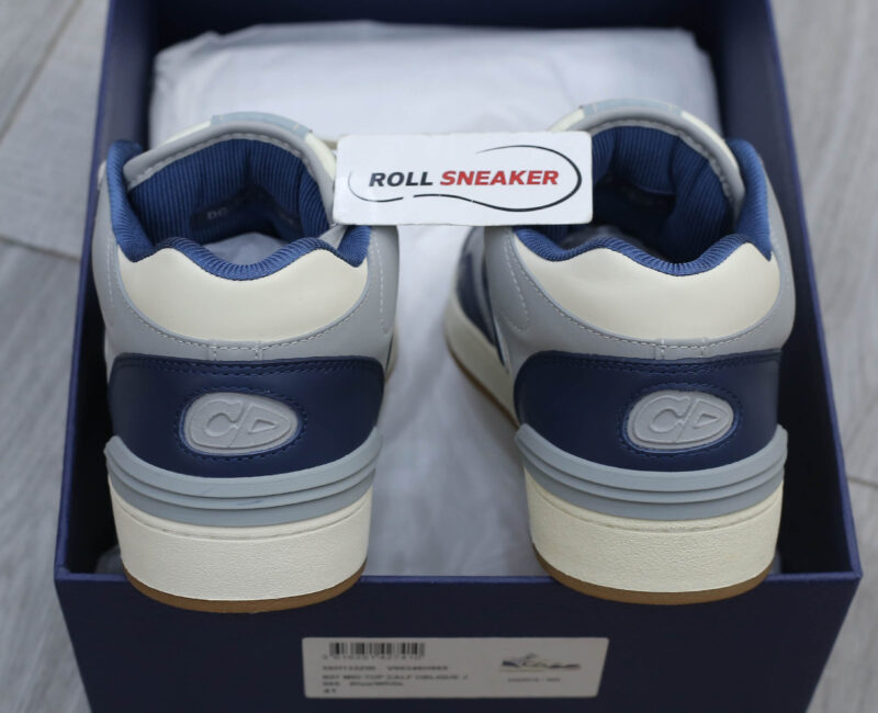 Giày Dior B57 Mid Navy Blue and Cream and Gray Suede Best Quality
