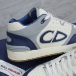 Giày Dior B57 Mid Navy Blue and Cream and Gray Suede Best Quality