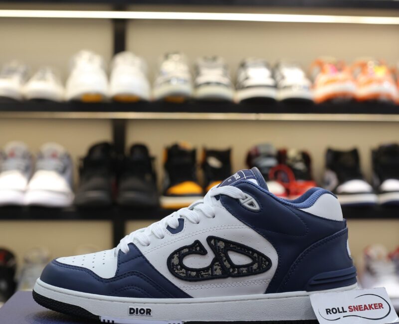 Giày Dior B57 Mid Navy Blue White Dior Oblique Jacquard Like Auth