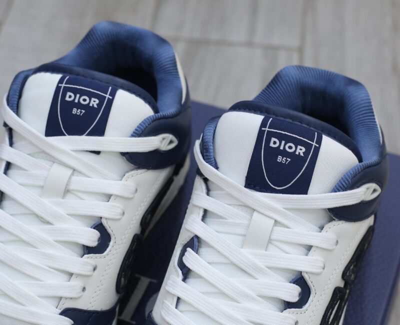 Giày Dior B57 Mid Navy Blue White Dior Oblique Jacquard Like Auth