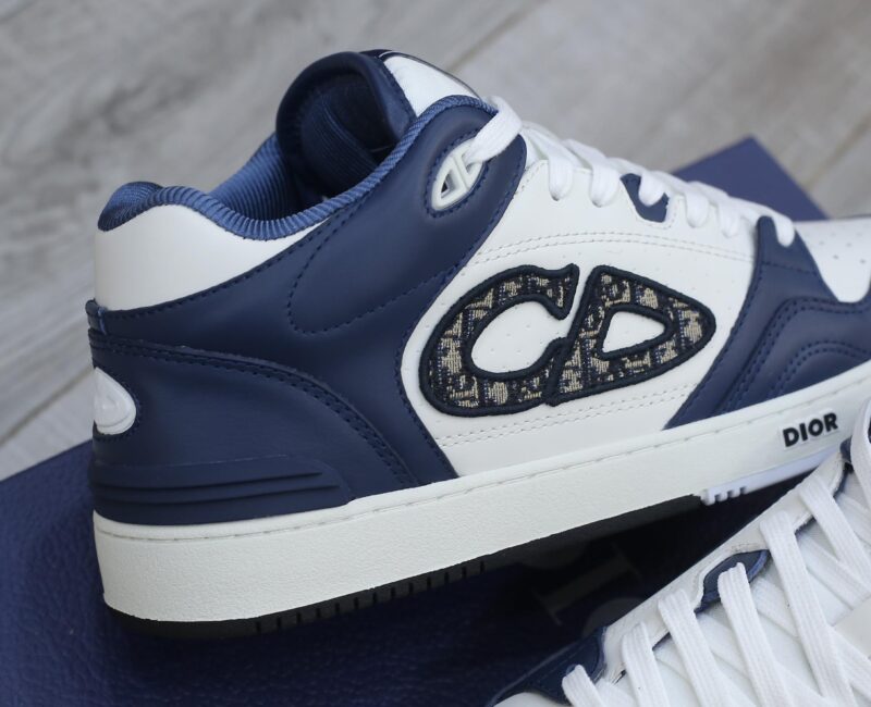 Giày Dior B57 Mid Navy Blue White Dior Oblique Jacquard Like Auth