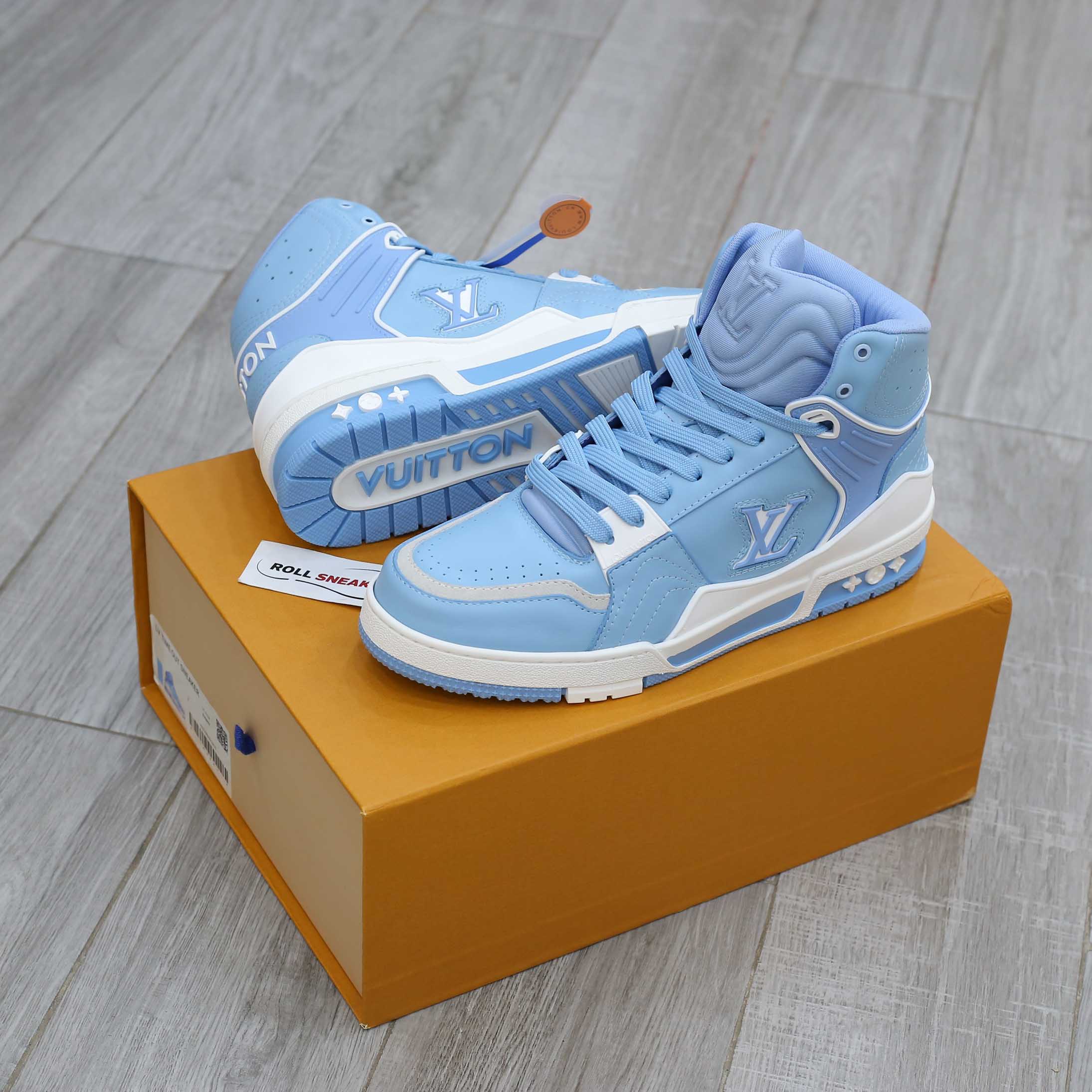 Giày Louis Vuitton Trainer Sneaker Boot Blue