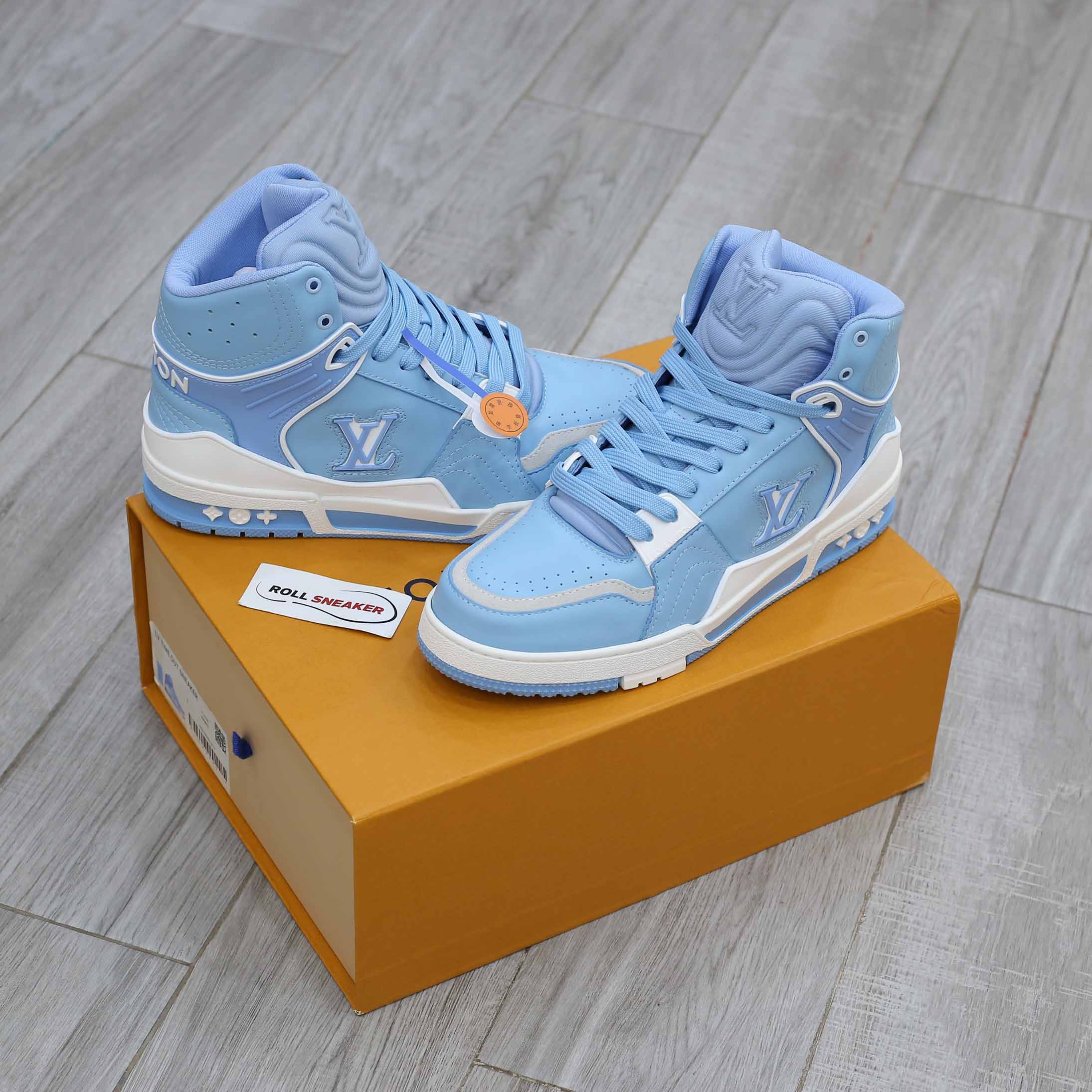 Giày Louis Vuitton Trainer Sneaker Boot Blue