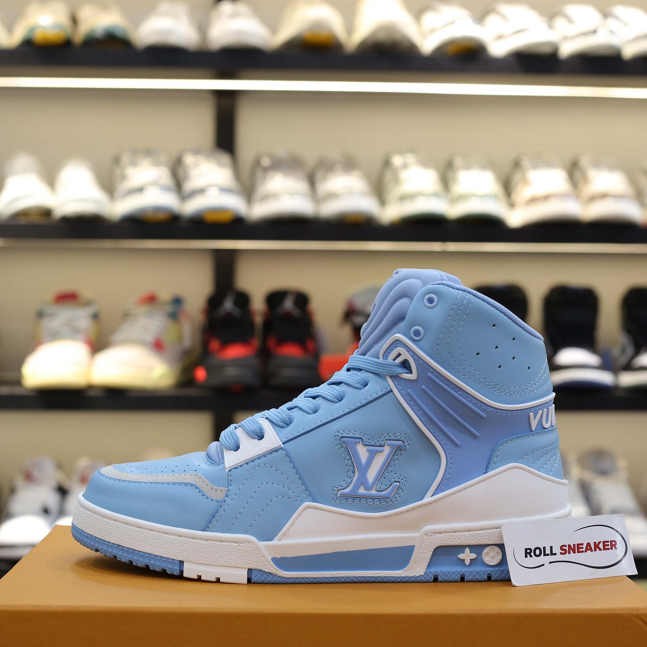 Giày Louis Vuitton Trainer Sneaker Boot Blue