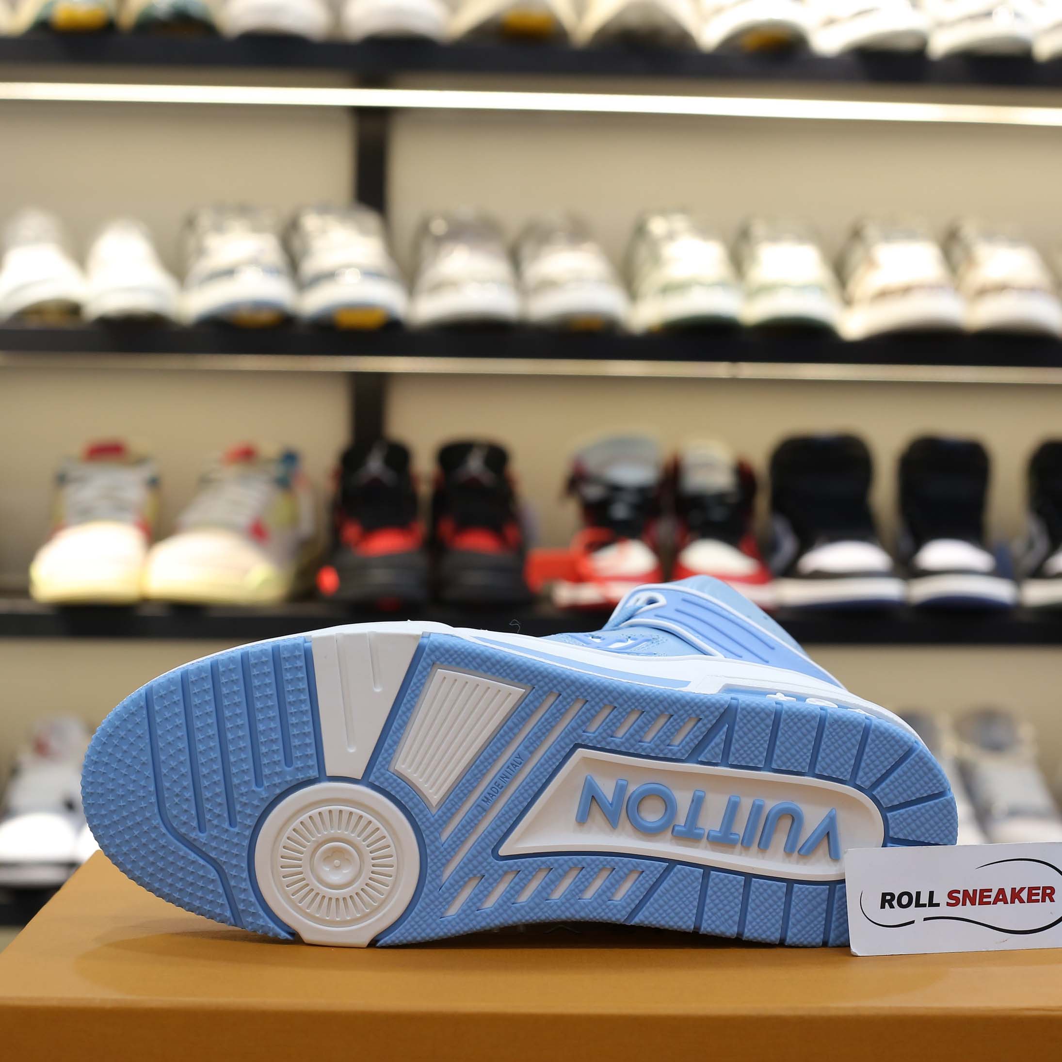 Giày Louis Vuitton Trainer Sneaker Boot Blue