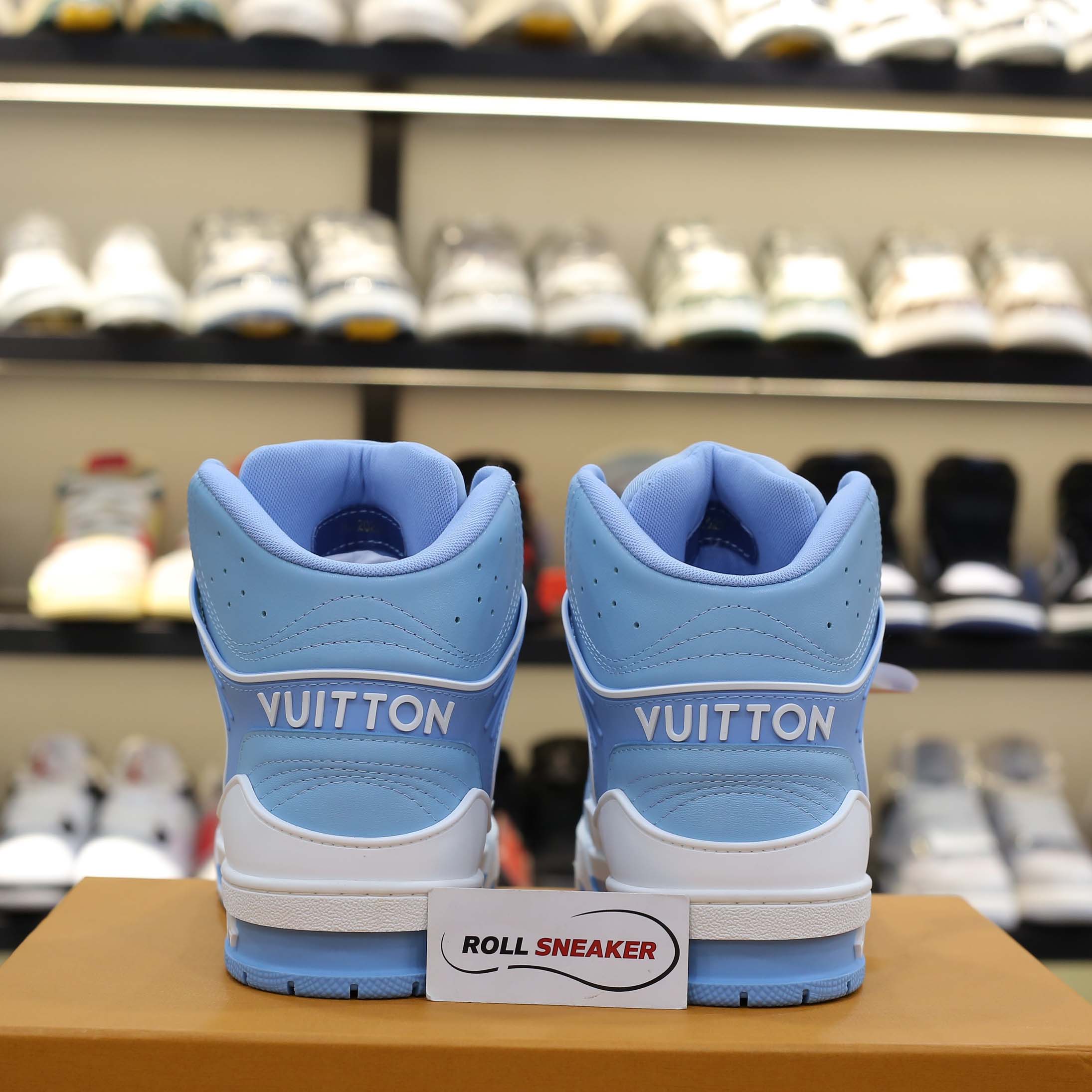 Giày Louis Vuitton Trainer Sneaker Boot Blue