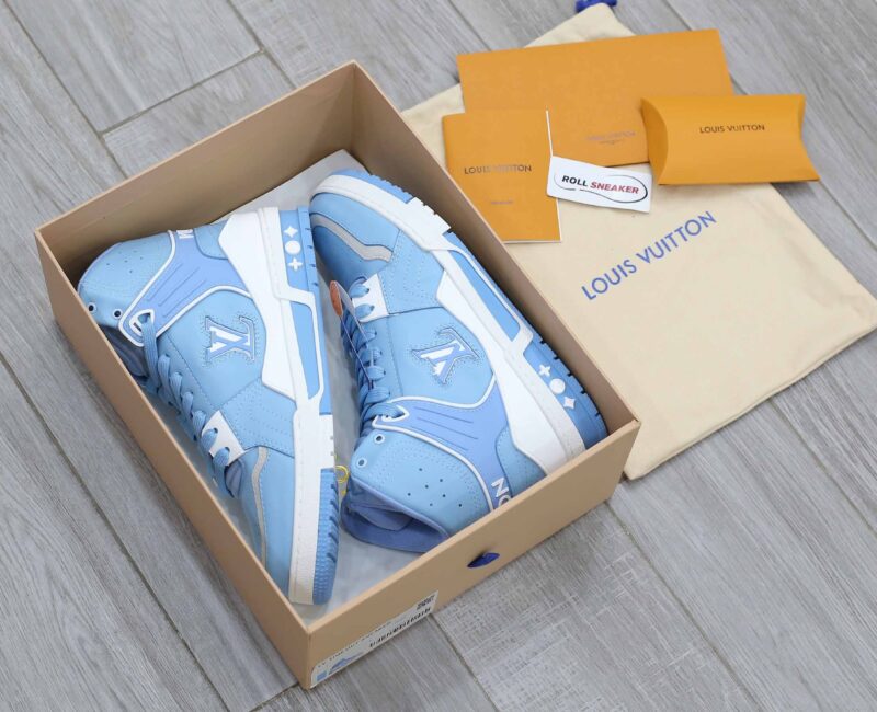 Giày Louis Vuitton Trainer Sneaker Boot Blue
