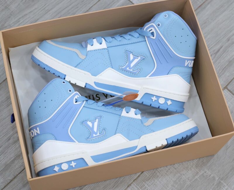 Giày Louis Vuitton Trainer Sneaker Boot Blue