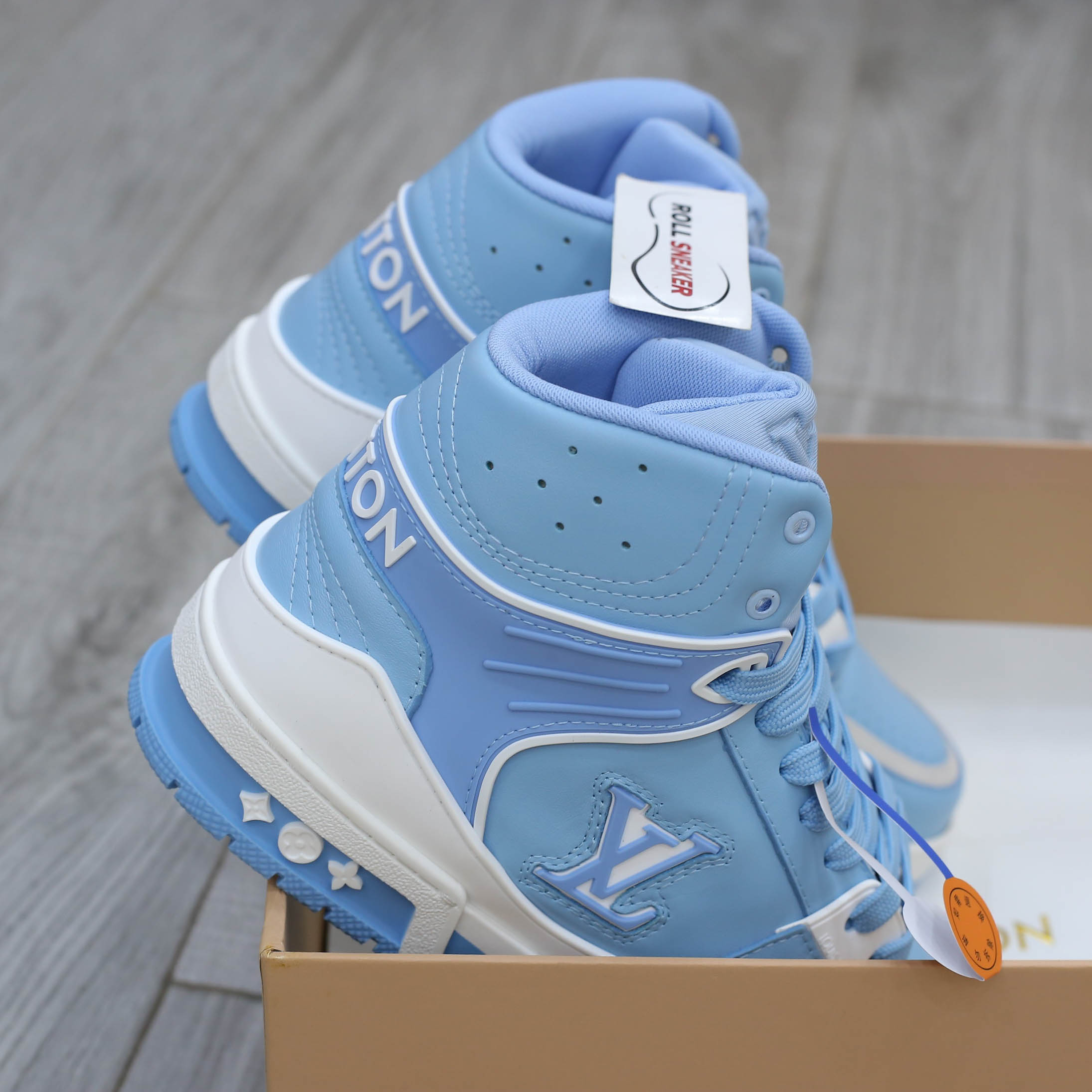 Giày Louis Vuitton Trainer Sneaker Boot Blue