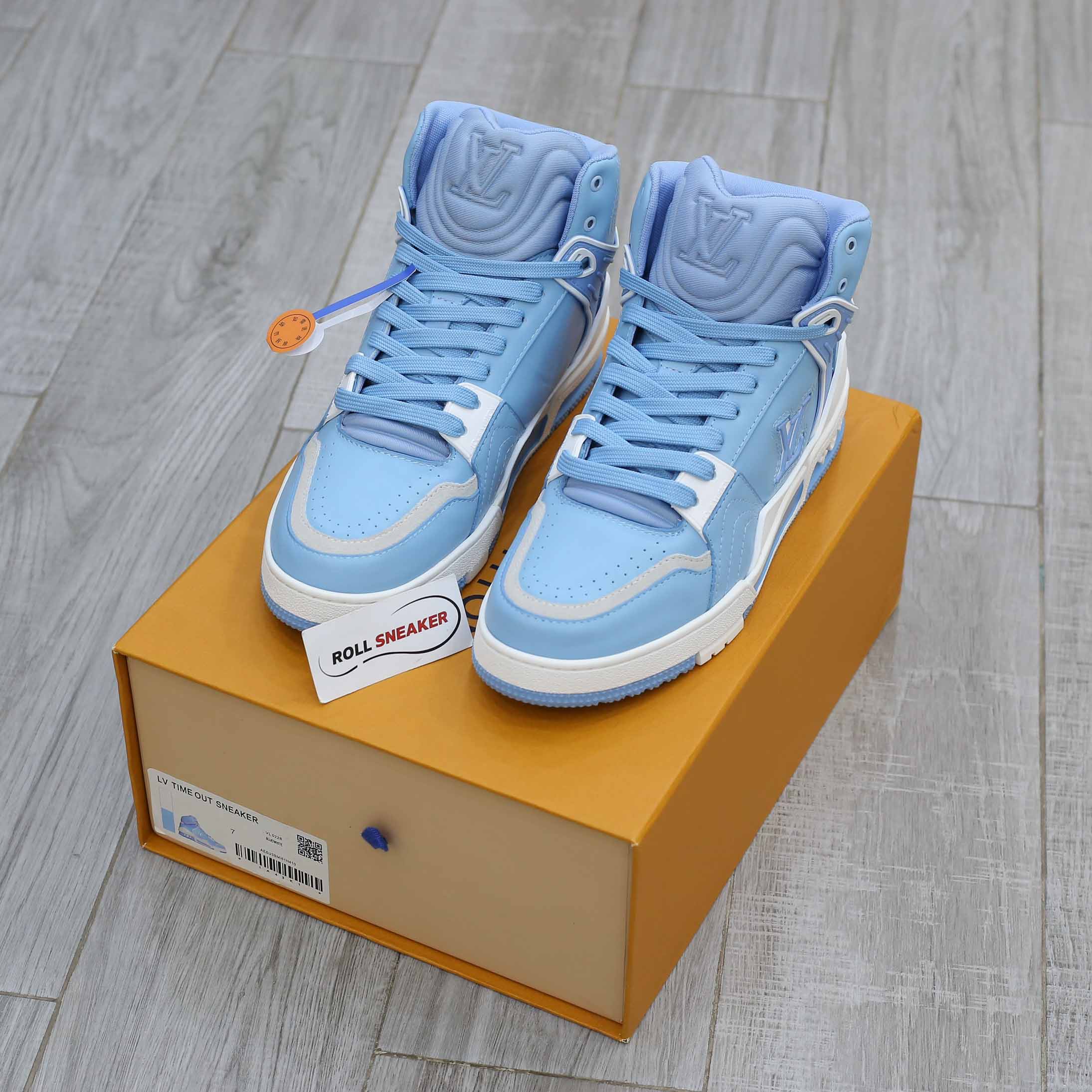 Giày Louis Vuitton Trainer Sneaker Boot Blue