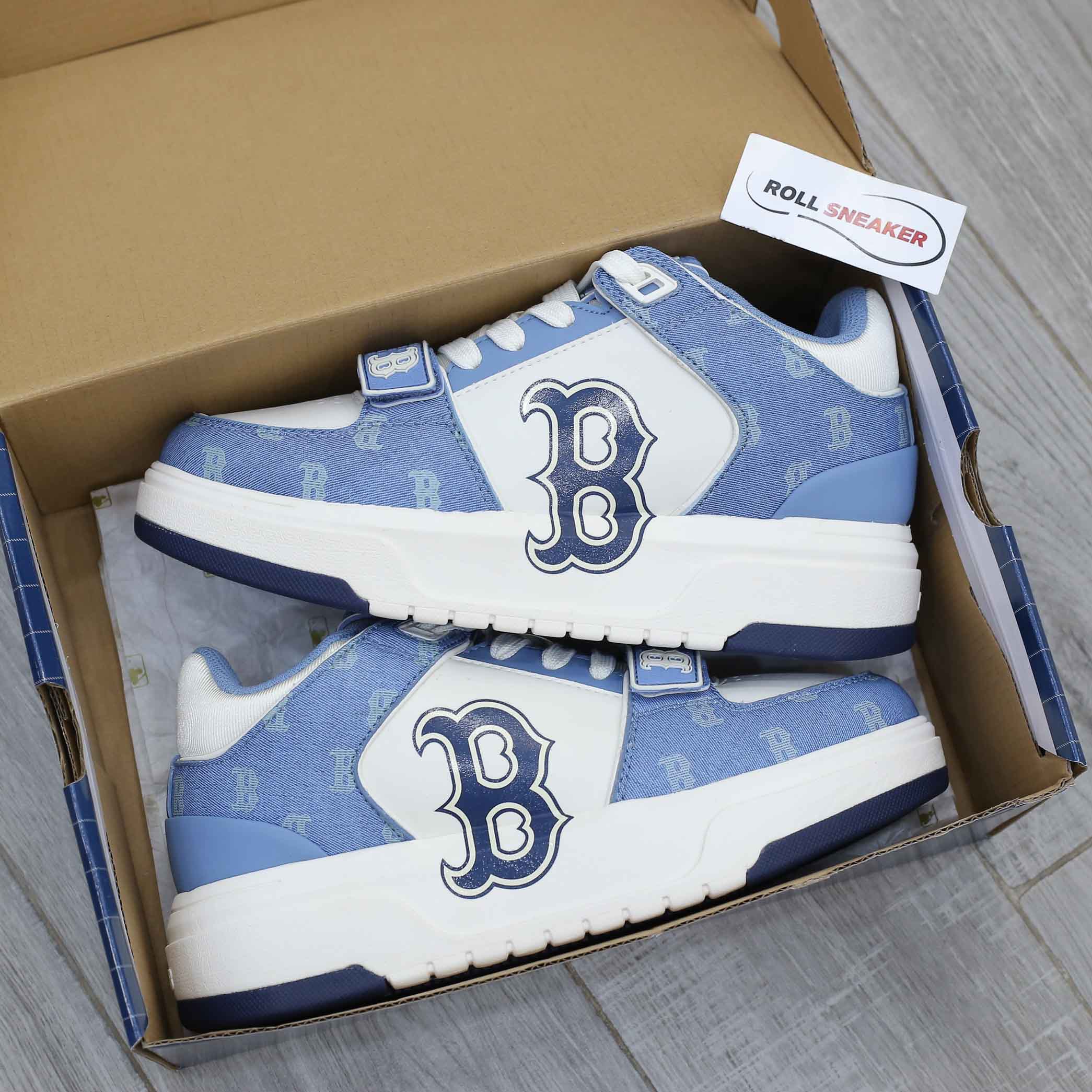 Giày MLB Chunky Liner Mid Denim Boston Red Sox ‘D.Blue’ Auth