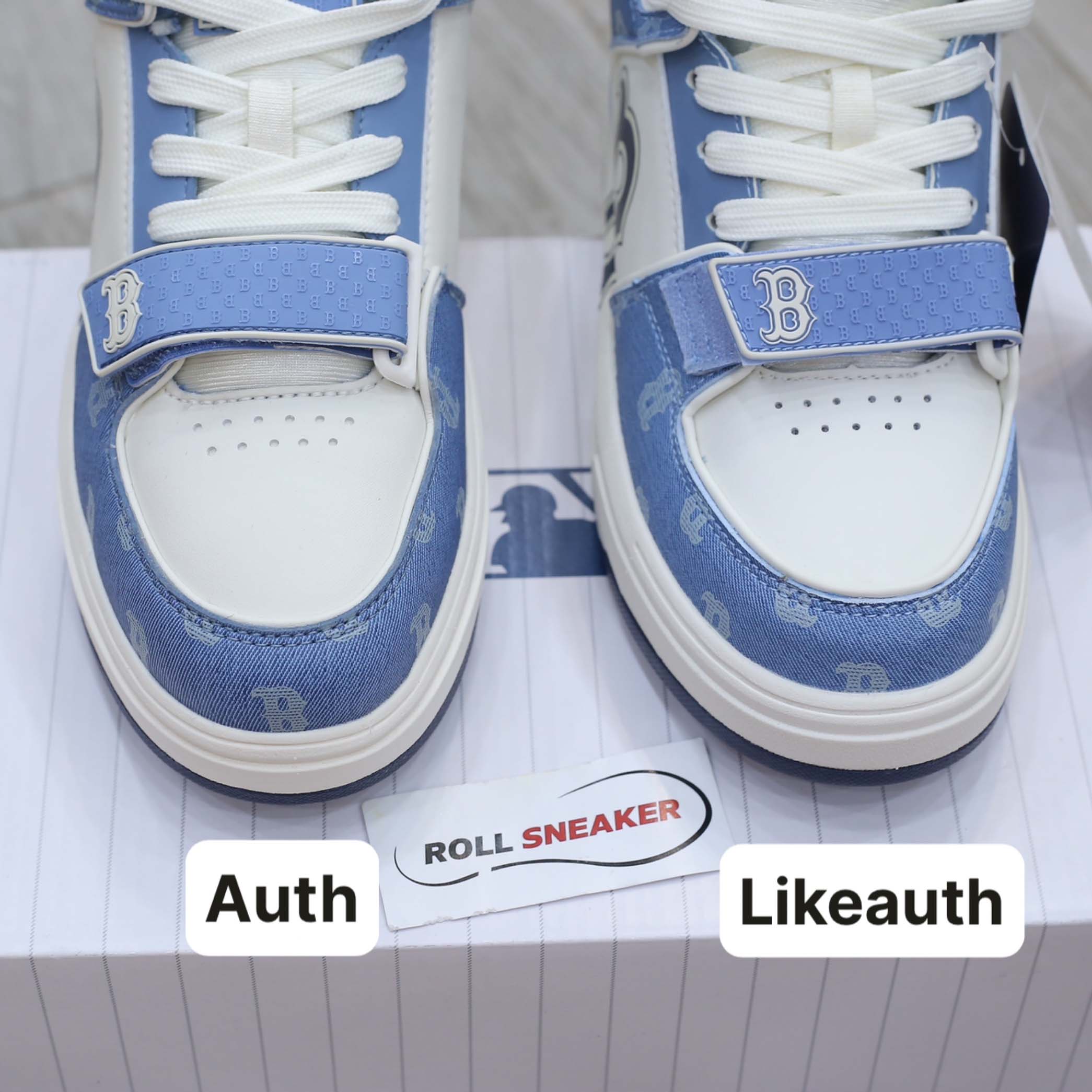 Giày MLB Chunky Liner Mid Denim Boston Red Sox ‘D.Blue’ Auth