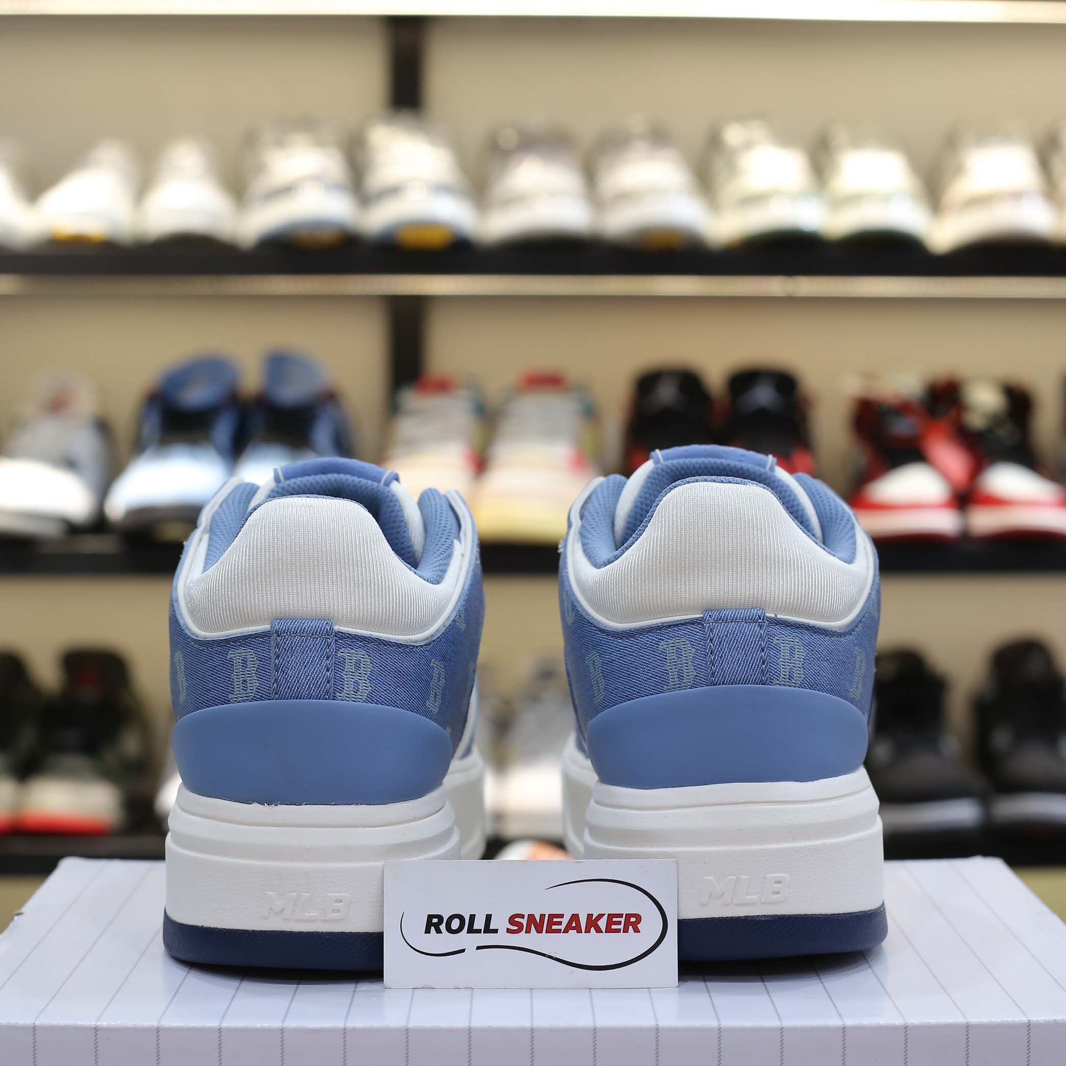 Giày MLB Chunky Liner Mid Denim Boston Red Sox ‘D.Blue’ Auth