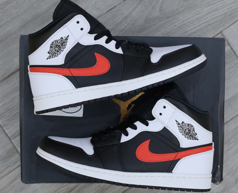 Giày Nike Air Jordan 1 Mid Black Chile Red White Best Quality