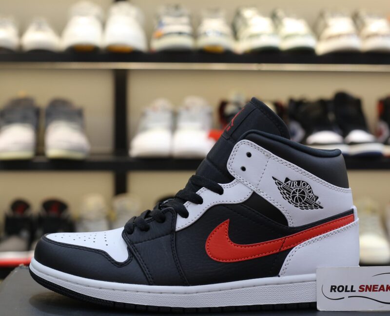 Giày Nike Air Jordan 1 Mid Black Chile Red White Best Quality