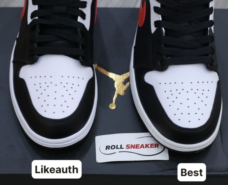 Giày Nike Air Jordan 1 Mid Black Chile Red White Best Quality