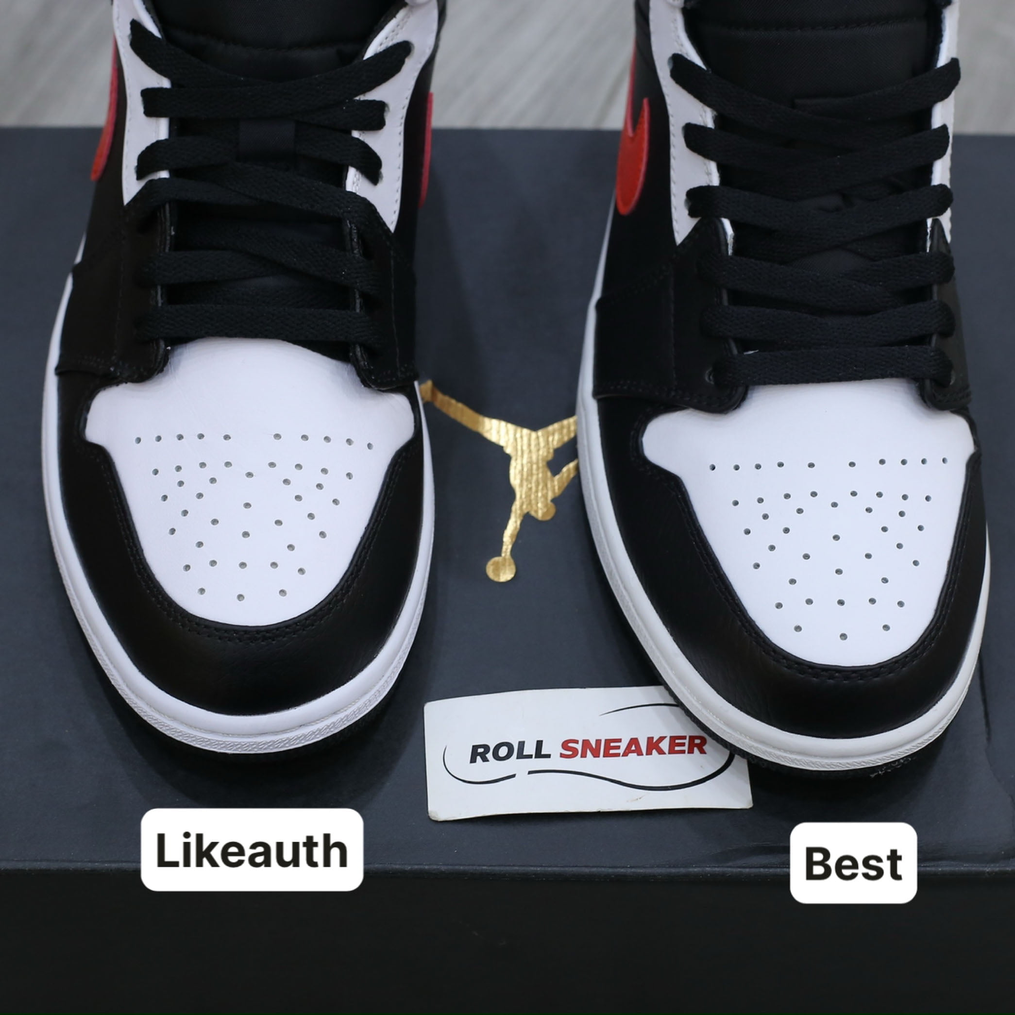 Giày Nike Air Jordan 1 Mid Black Chile Red White Best Quality