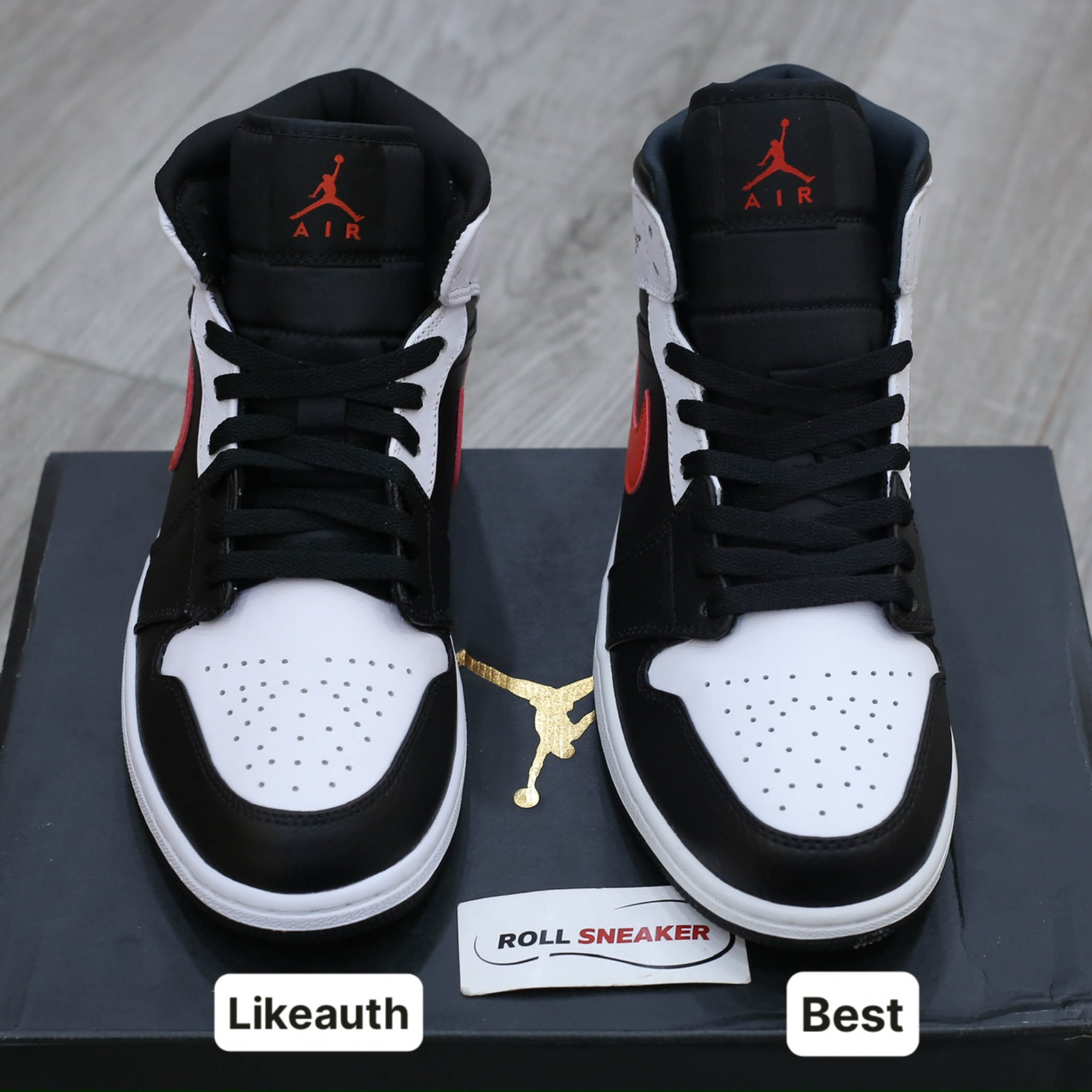 Giày Nike Air Jordan 1 Mid Black Chile Red White Best Quality