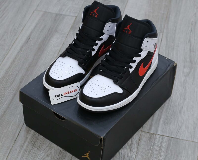 Giày Nike Air Jordan 1 Mid Black Chile Red White Best Quality
