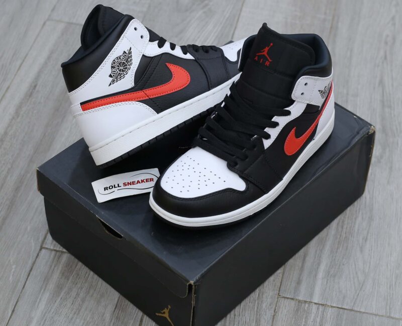 Giày Nike Air Jordan 1 Mid Black Chile Red White Best Quality