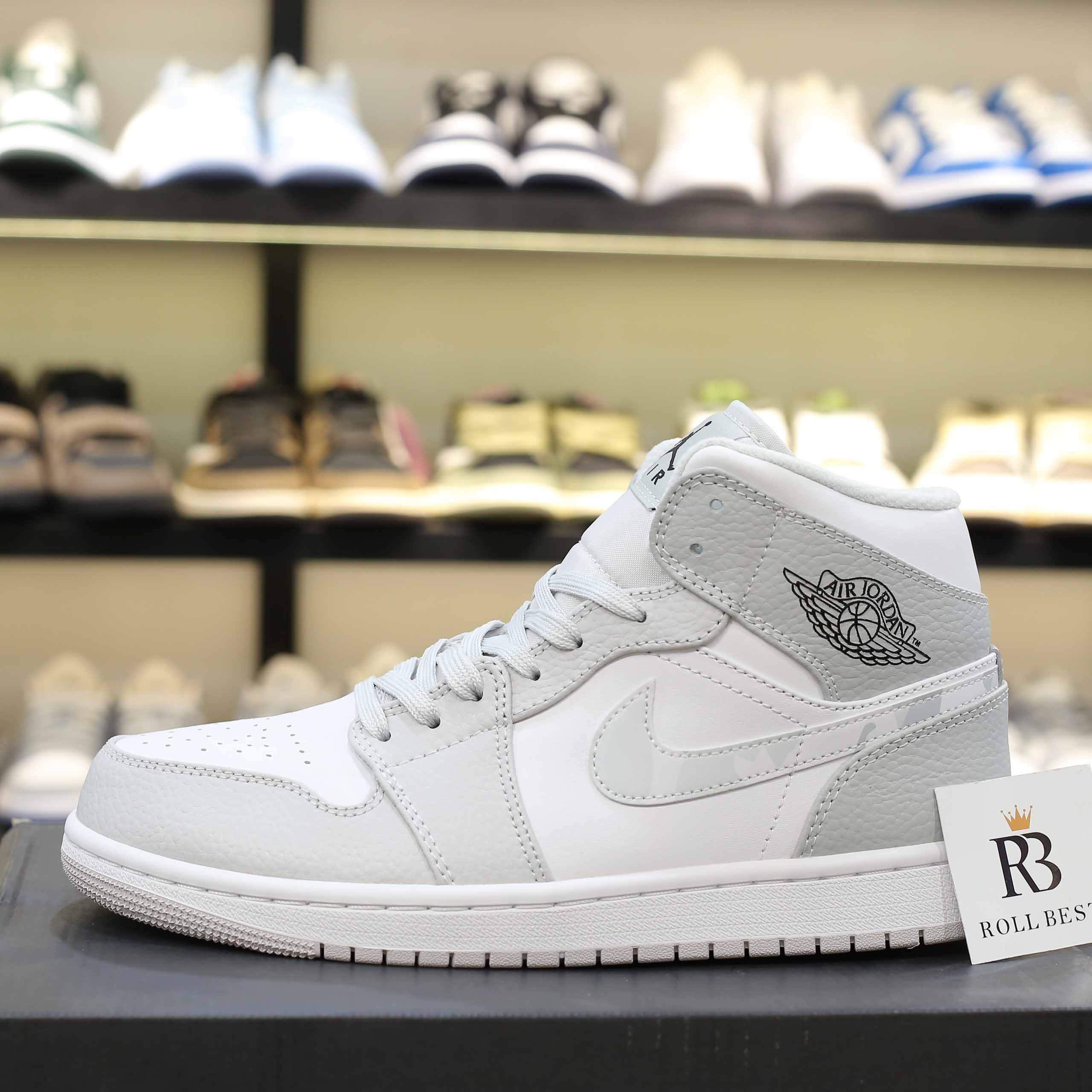 Giày Nike Air Jordan 1 Mid Grey Camo Best Quality