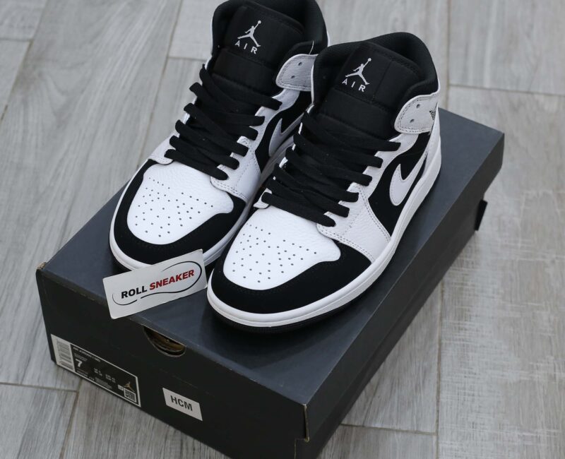 Giày Nike Air Jordan 1 Mid Tuxedo White Black Best Quality