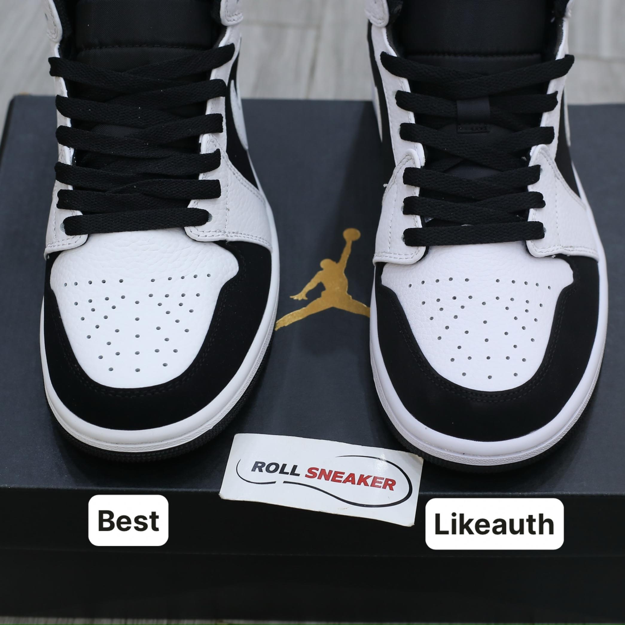 Giày Nike Air Jordan 1 Mid Tuxedo White Black Best Quality