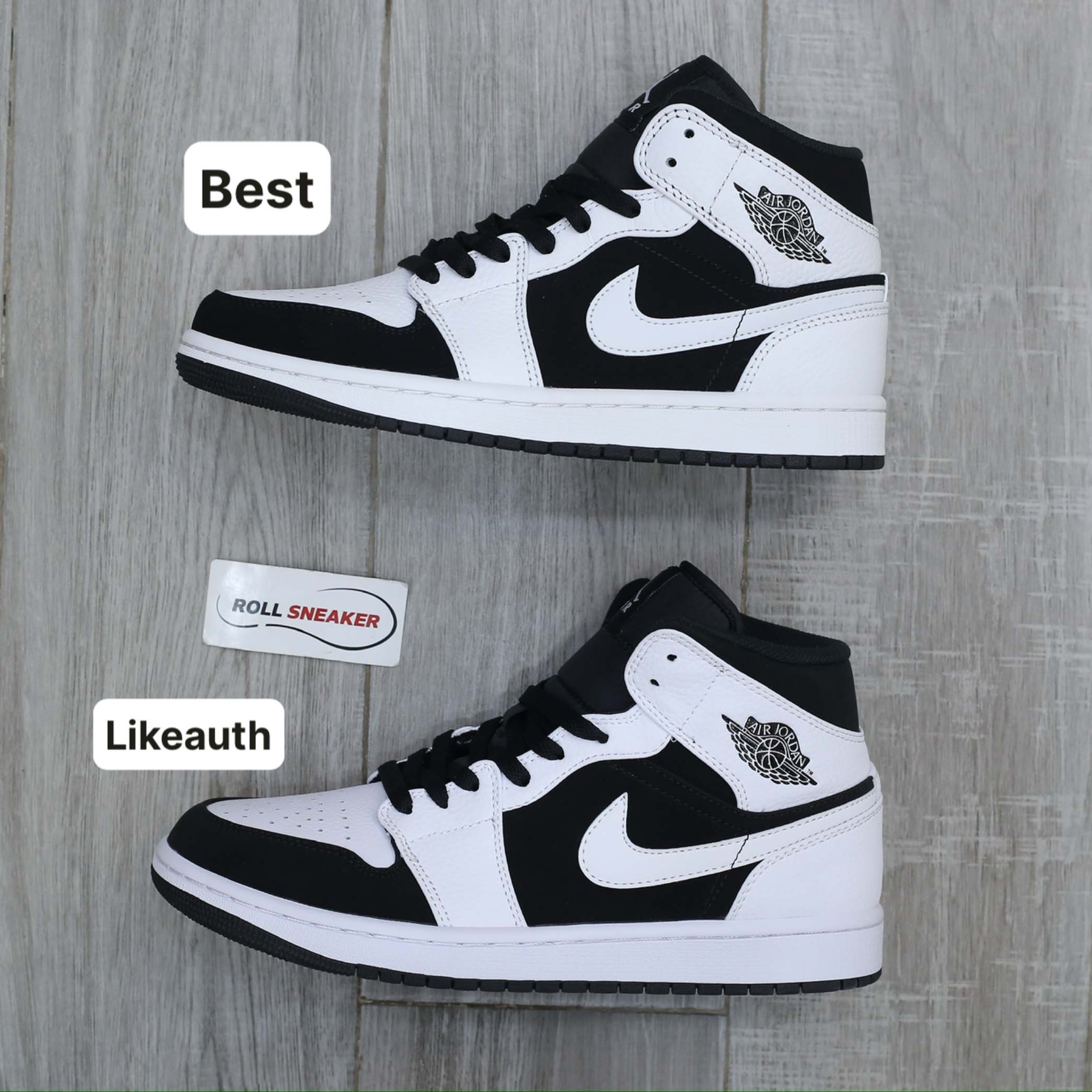 Giày Nike Air Jordan 1 Mid Tuxedo White Black Best Quality