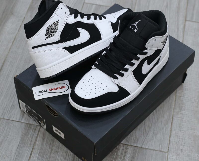 Giày Nike Air Jordan 1 Mid Tuxedo White Black Best Quality