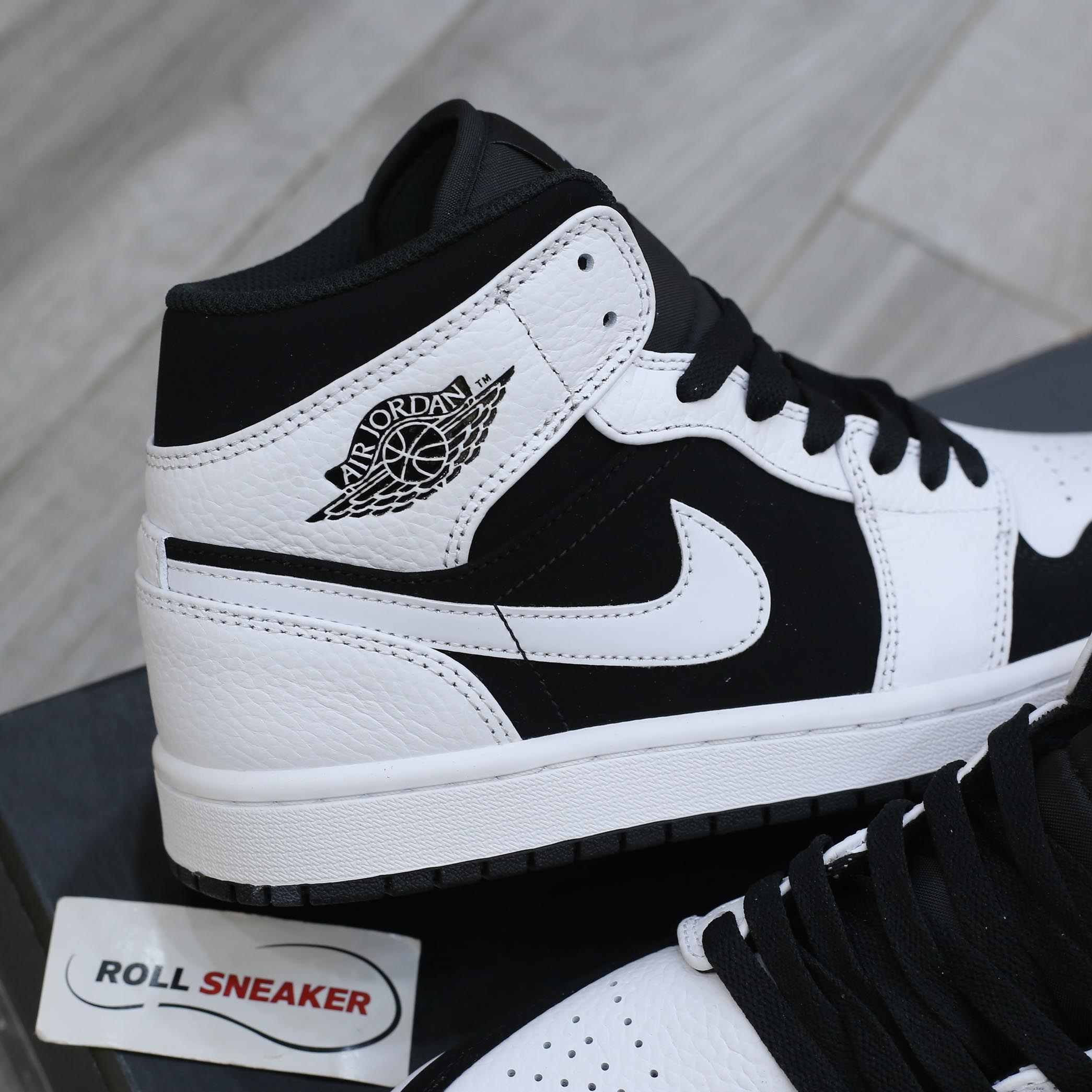 Giày Nike Air Jordan 1 Mid Tuxedo White Black Best Quality